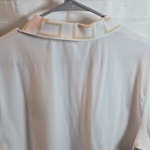 Versace White Blouse with Geometric Collar